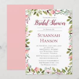 Romantisk Peonies och Eucalyptus Möhippa Inbjudningar