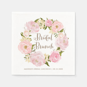 Romantisk Peonies WAN Möhippa Brunch Pappersservett