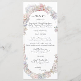 Romantisk  Peony Blommigt Bröllop Meny