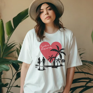 Romantisk persika, gott par, tillsammans för allti t shirt
