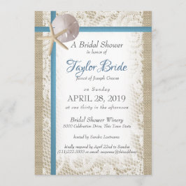 Romantisk persiko- och Snöre-blå Möhippa Inbjudningar