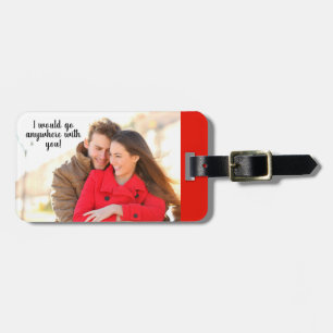 Romantisk Personlig Photo Black Red Travel Bagagebricka