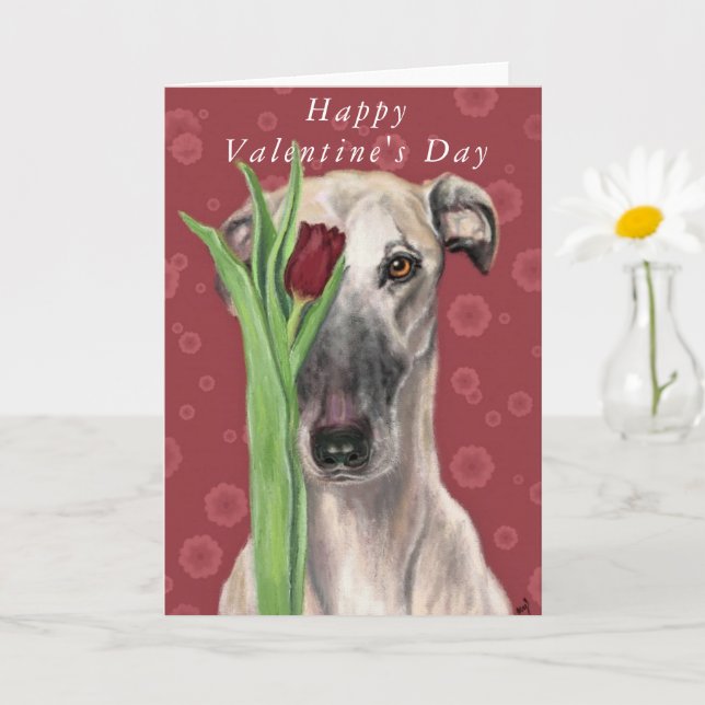 Romantisk Pet-Hund med blomsterhjärtans dagskort Kort (Liten växt)