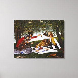 Romantisk Picnic 1873 Canvastryck
