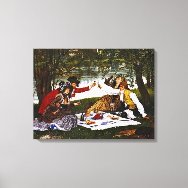 Romantisk Picnic 1873 Canvastryck (Framsida)