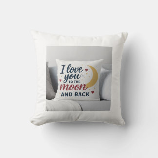 Romantisk Pillow "I Kärlek You to Måne and Back" Kudde