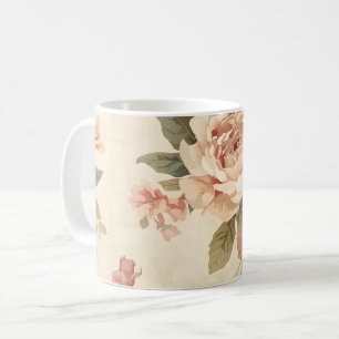 Romantisk Pion & Ros Gammalträdgård Kaffemugg