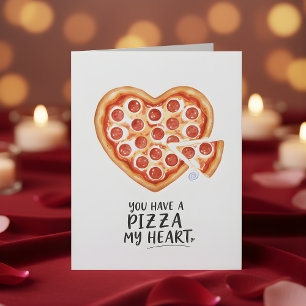 Romantisk Pizza Hjärtan Alla Hjärtans Dag-kort för Julkort
