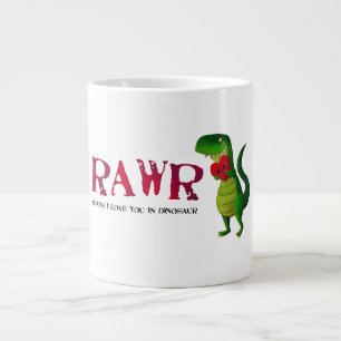 Romantisk RAWR T-rex Dinosaur Jumbo Mugg