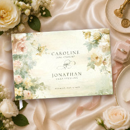 Romantisk Regency Floral Fransk Trädgård Bröllop Gästböcker
