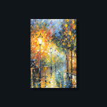 Romantisk Regnig Kvälls Gatu Scen Impressionistisk Canvastryck<br><div class="desc">Fördupa dig i charmören av en romantisk regnig kväll med detta fantastiska konstverk i form av en sträckt canvastryck. Konstverket fångar essensen av impressionismen och visar en livfull gatuscen upplyst av lysande lyktstolpar, skimrande reflektioner och höstliga färger. De detaljerade penseldragsinspirerade texturerna och de lysande färgerna transporterar dig till en lugn...</div>