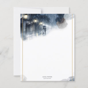 Romantisk regnrock - Elegant Stationery Papper