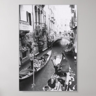 Romantisk ritt för kanal för Venedig italiengondol Poster