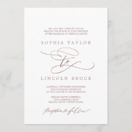 Romantisk Ro Guld-kalligrafi Formal Bröllop Inbjudningar