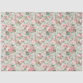 Romantisk Ro  Rosa på Mint Decoupage