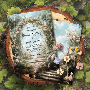 Romantisk ro-storybook bröllop inbjudningar