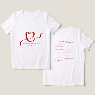 Romantisk röd akvarellhjärtan vit t-shirt. t shirt