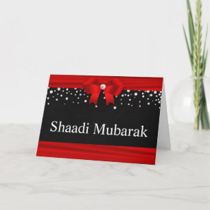 Romantisk röd band Shaadi Mubarak Kort