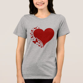 Romantisk röd hjärta med fjärilar Grafisk t-shirt