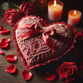 ROMANTISK RÖD HJÄRTA VALENTINSDAG JULKORT