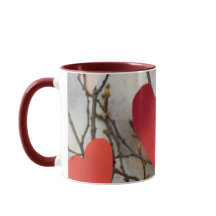 Romantisk röd hjärtaccent kaffemugg | Söt kärlek