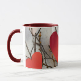 Romantisk röd hjärtaccent kaffemugg | Söt kärlek