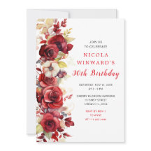 Romantisk Röd ros Blommigt Födelsedagsfest