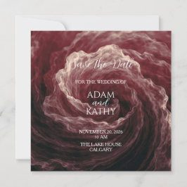 Romantisk Röd Ros Burgunder Spara Datum-kort Datumet