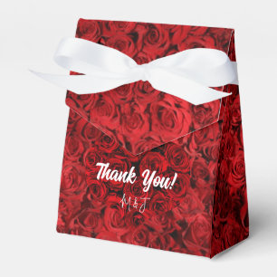 Romantisk Röd ros Heart Blommigt Bröllop Tack Presentaskar