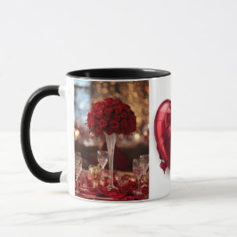 Romantisk röd ros kärlek Valentine varmdrink kaffe Mugg