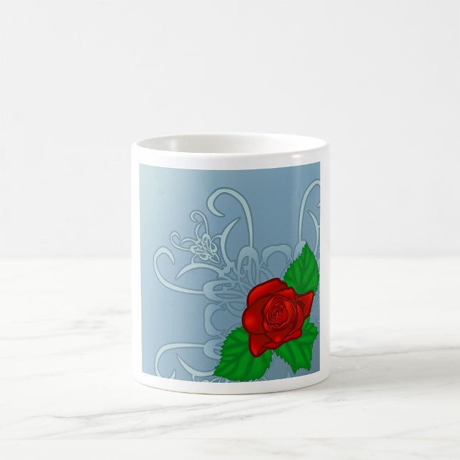 Romantisk Röd Ros Klassisk Blomma Kaffemugg (Skapare uppladdad)