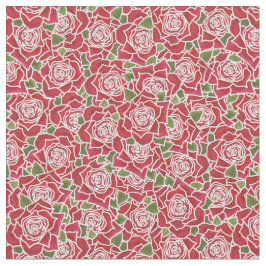 Romantisk röd ros mönster tyg