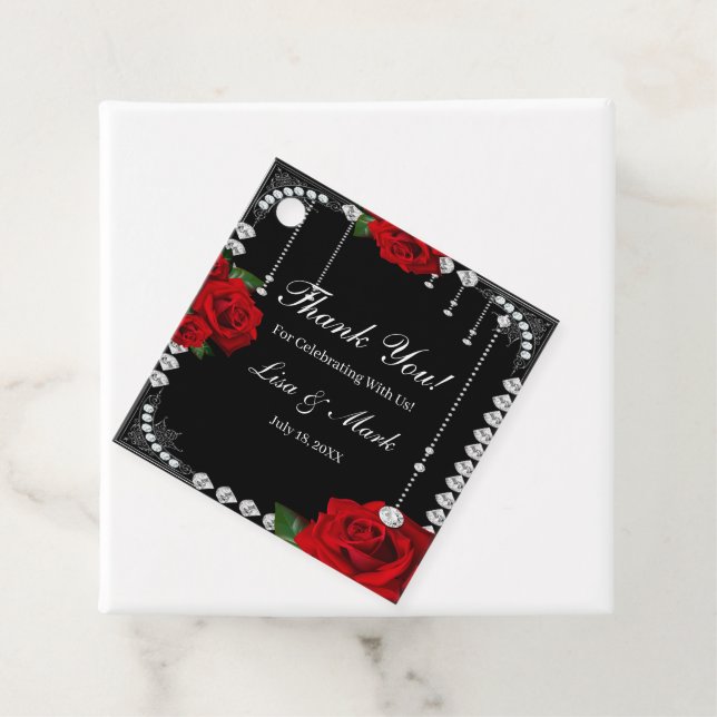 Romantisk Röd ros och diamanter Gåvor Etiketter (På plats)