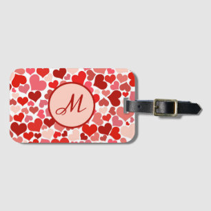 Romantisk röd Rosa Heart Kärlek Valentine Travel Bagagebricka