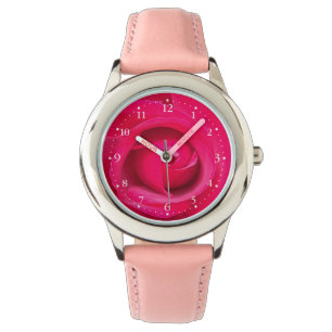 Romantisk röd rosa ros armbandsur