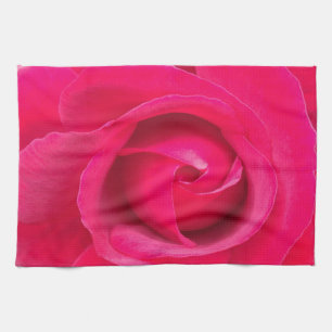 Romantisk röd rosa ros kökshandduk