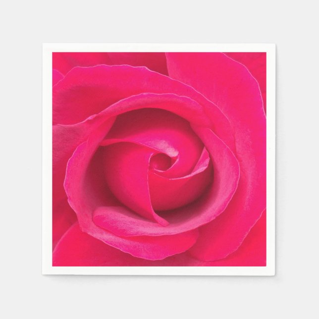 Romantisk röd rosa ros pappersservett (Framsidan)
