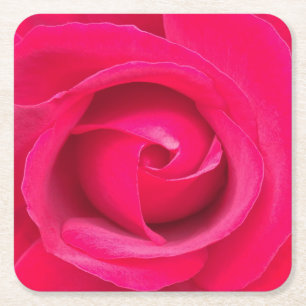 Romantisk röd rosa ros underlägg papper kvadrat