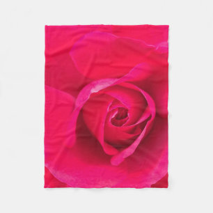 Romantisk röd rosa ros v2 fleecefilt