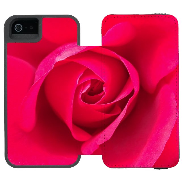 Romantisk röd rosa ros v2 incipio iPhone wallet skal (Folio Öppen)