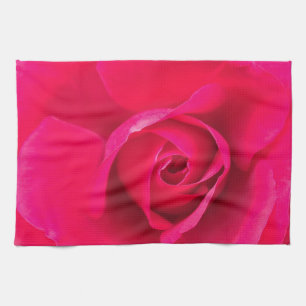 Romantisk röd rosa ros v2 kökshandduk