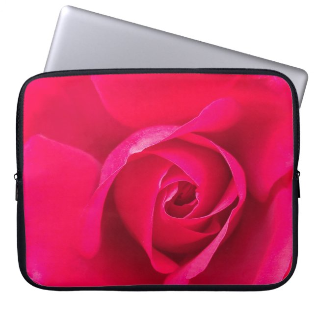 Romantisk röd rosa ros v2 laptop sleeve (Framsidan)