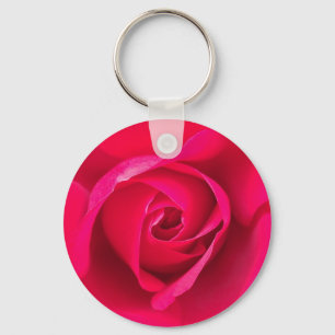 Romantisk röd rosa ros v2 nyckelring