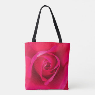 Romantisk röd rosa ros v2 tygkasse