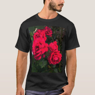 Romantisk röd rosengård rosarium t shirt