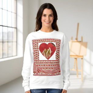Romantisk rödblommig hjärtdesign 4 Speciella insla T Shirt