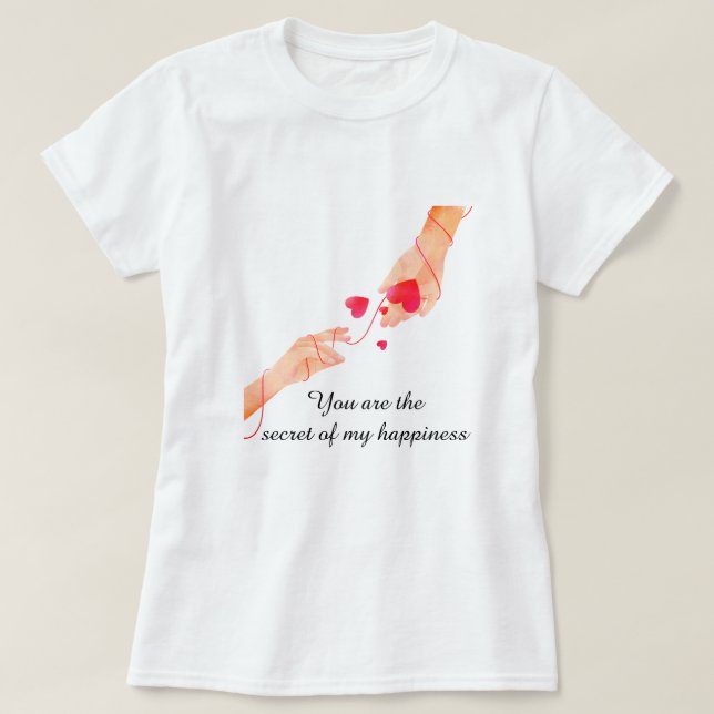 "Romantisk rödsträng för ödet Händer och örter - E T Shirt (Design framsida)