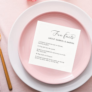 Romantisk Roligt Facts Newlyweds Bröllop Pappersservett