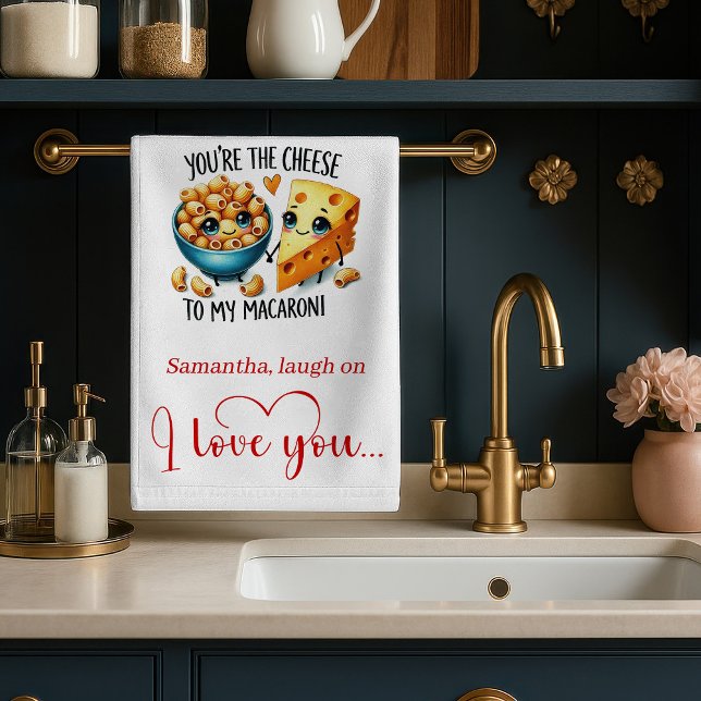 Romantisk Rollig Mat Alla Hjärtans Dag Kökshandduk (Romantic Funny Food Valentine Kitchen Towel)