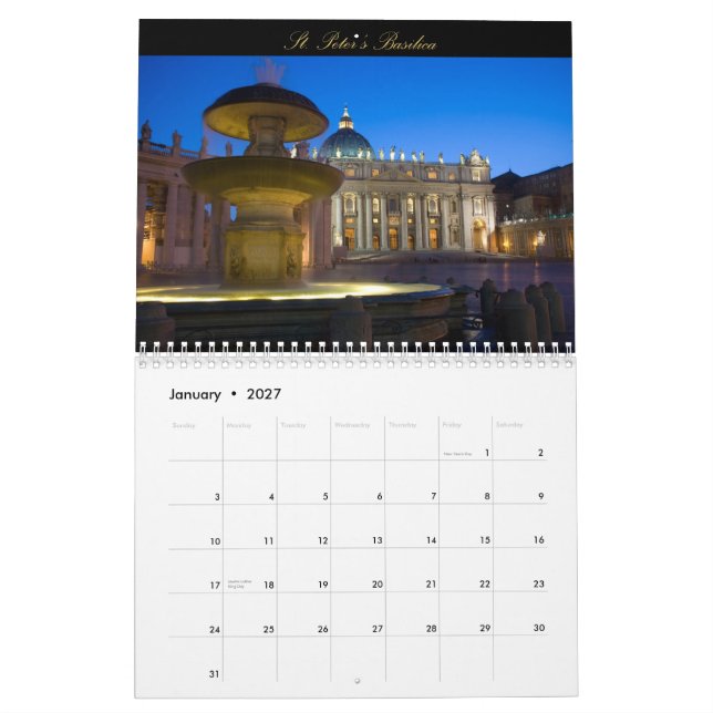 Romantisk Rome 2010 kalender (Jan 2027)